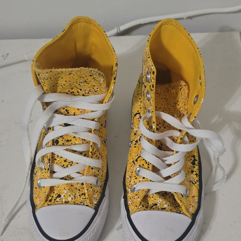 Converse Yellow Speckled High-Tops - Picture 3 of 7